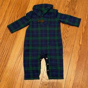Janie and Jack Shawl collar one piece baby outfit